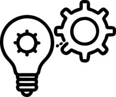 Lightbulb and gear floating together isolated on white background vector