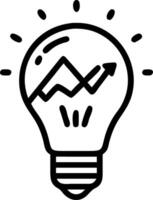 Lightbulb filled with rising stocks vector