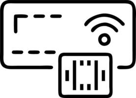 Macro image of a credit card chip being scanned by a futuristic reader vector
