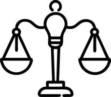 Lightbulb and scales icons symbolizing ethical decision making vector