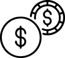 Macro image of a glowing promotional coin with currency symbols and copy space vector