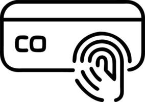 Macro shot of a futuristic credit card with embedded fingerprint scanner vector