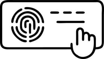 Macro shot of a futuristic credit card with embedded fingerprint scanner vector
