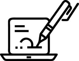 Macro shot of a futuristic smart pen signing a digital document vector