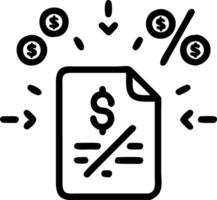 Macro shot of a glowing holographic financial report with currency symbols and discount icons vector