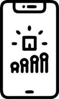 Macro shot of glowing compliance icons on a futuristic smartphone vector