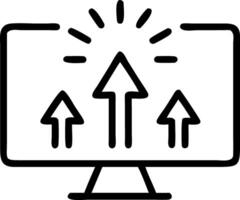 Macro shot of glowing leadership arrows and compliance scales on a digital device vector