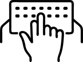 Macro shot of fingers typing on a virtual keyboard projected on a desk vector