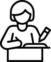 Marketer taking notes during a seminar vector