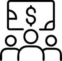 Marketers analyzing sales data with currency symbols in an open office vector