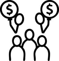 Marketers distributing promotional currency shaped balloons at an event vector