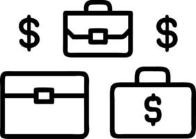 Minimal briefcases stacks of bills and dollar signs arranged in a seamless tile pattern on a white background to symbolize financial success and currency exchange vector
