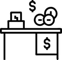 Office desk with currency symbols and discount tags in candid setup vector
