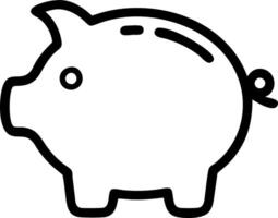 Plain piggy bank with space vector