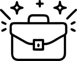 Plain white background with glowing briefcase icon and business process symbols vector