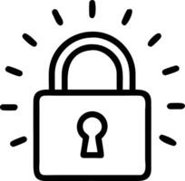 Plain white background with holographic digital padlock and copy space vector