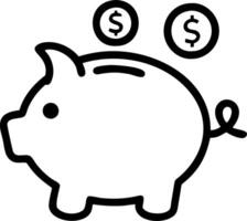 Plain white piggy bank with coins vector