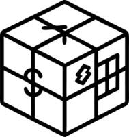 Rubiks cube with financial symbols vector
