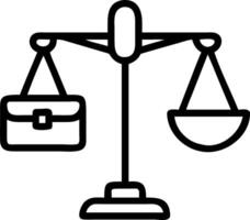Scales and briefcase floating with white background symbolizing business balance and authority vector