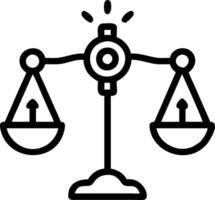 Scales and key floating above white background symbolizing balanced access and responsibility in business vector