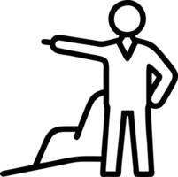 Silhouette of a leader pointing forward on a bokeh background vector