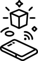 Smartphone levitating with holographic business planning and compliance icons vector