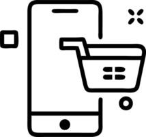 Smartphone on white background with holographic credit card and shopping cart icons vector