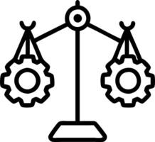 Scales made of gears balancing in air isolated on white background vector