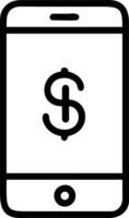 Soft abstract image of a mobile phone with a dollar sign bokeh background vector