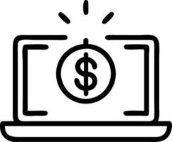 Soft abstract of a dollar sign emerging from a laptop screen with bokeh lights vector