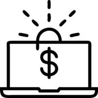 Soft abstract of a dollar sign emerging from a laptop screen with bokeh lights vector