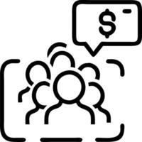 Soft focus crowd with sharp focus on savings app vector