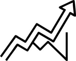 Soft focus graph with sharp upward arrow vector