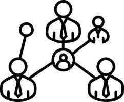 Soft abstract of businesspeople silhouettes connected by lines bokeh effect vector