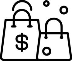 Soft abstract of shopping bags with currency symbols bokeh background vector