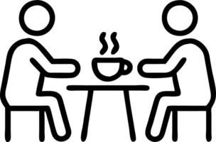 Team discussing over coffee break vector
