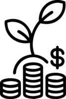 Tree and money icons representing sustainable finance vector