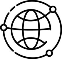 graphic of a globe with connected lines representing global networking vector