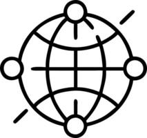 graphic of a globe with connected lines representing global networking vector