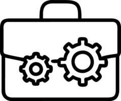 icon of a briefcase with gears inside representing business process vector
