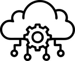icon of a cloud with gears representing cloud based business solutions vector