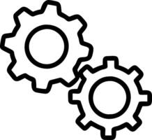 Two interlocked gears hovering in mid air isolated on white background vector