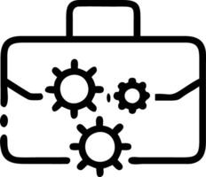 icon of a briefcase with gears inside representing business process vector