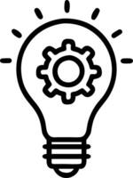icon of a lightbulb with gears inside symbolizing innovative business solutions vector