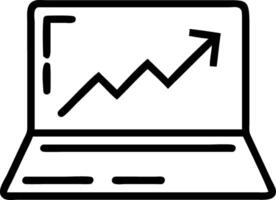 icon of a laptop with a graph representing online financial analysis vector