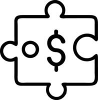 icon of a puzzle piece with a dollar sign representing financial solutions vector