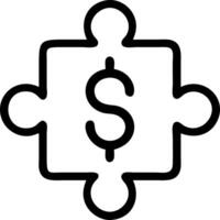 icon of a puzzle piece with a dollar sign representing financial solutions vector