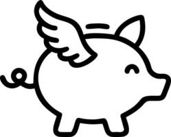 icon of a piggy bank with wings representing quick savings vector