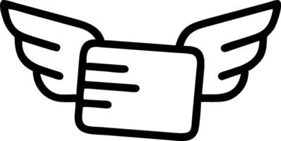illustration of a credit card with wings symbolizing quick payments vector