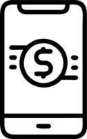 icon of a smartphone with a coin representing mobile payments vector